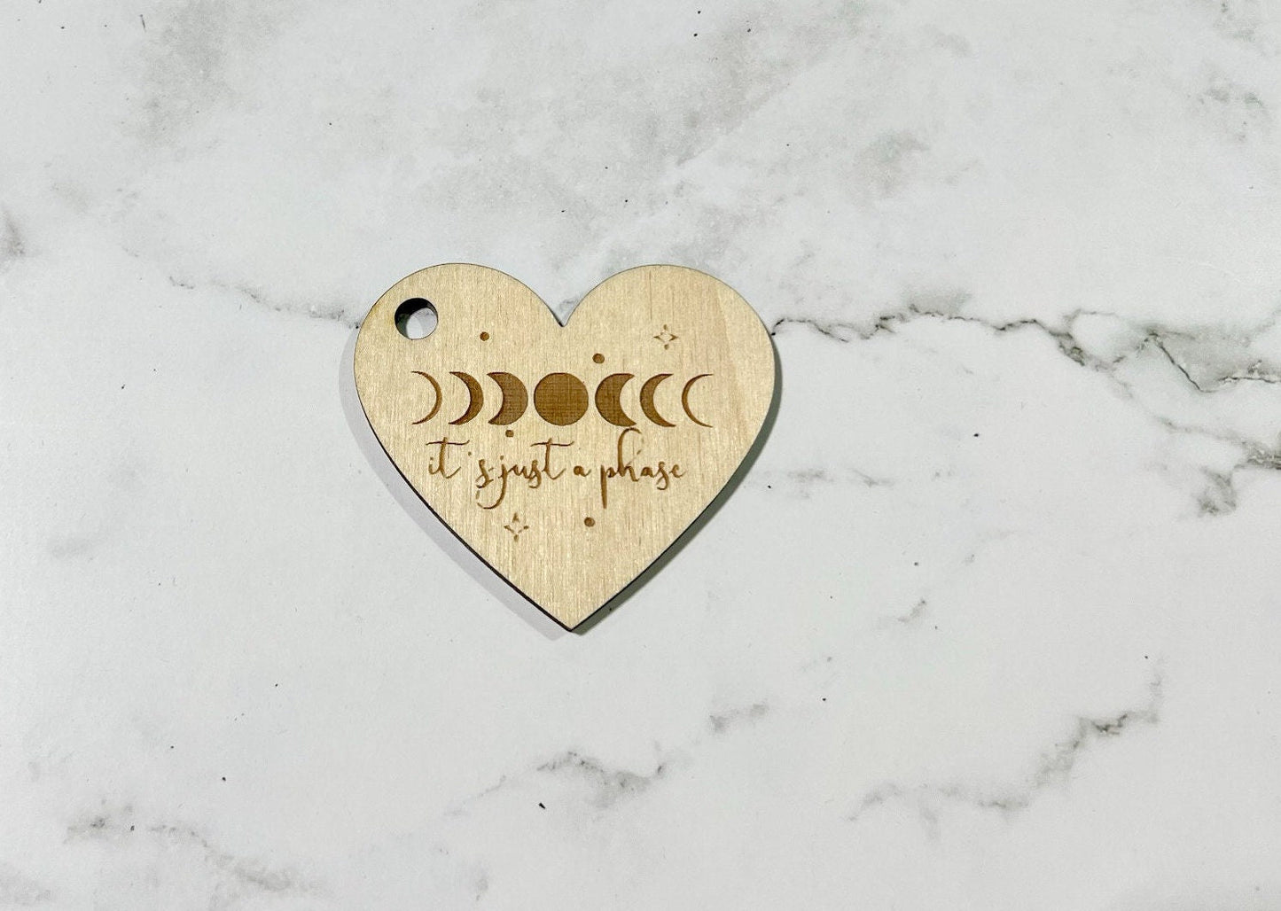 It's just a phase  ,  Inspirational Keychain ,, Custom Bag Tag , Laser Engraved Keychain