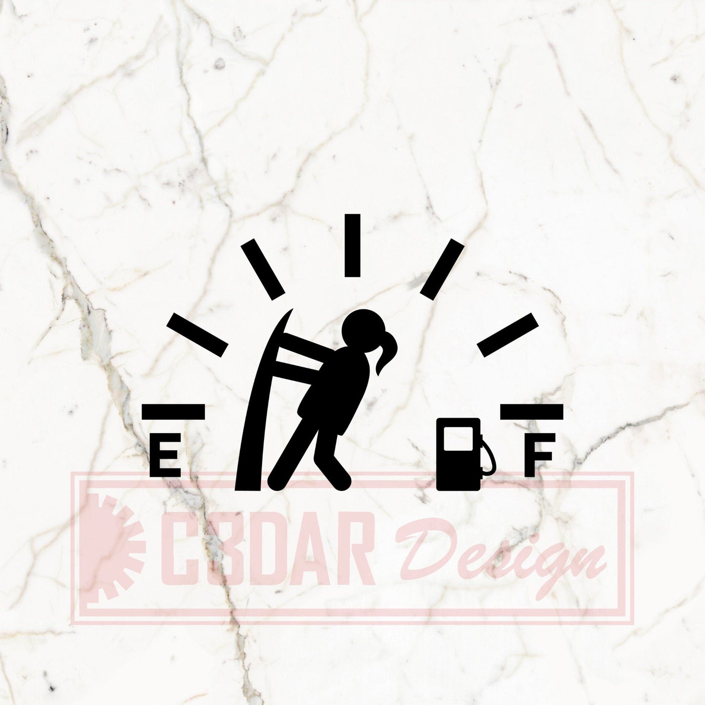 Gas Gauge Sticker , Car Sticker Decal , Gas Tank Sticker , Fuel Gauge Car Decal , Gas Gauge Sticker Femal Pull