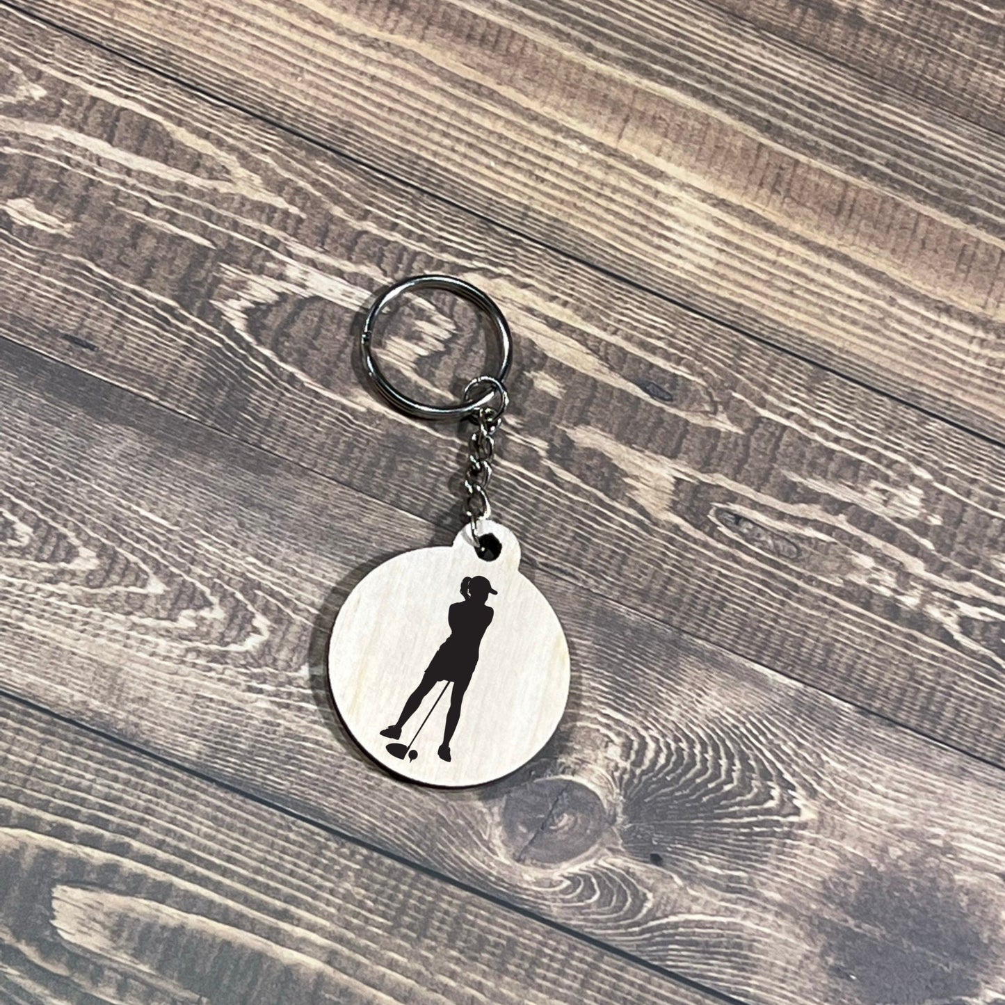 Female Golfer Keychain ,  Laser Engraved Keychain , bag tag , gift for her , gift for him , team gift