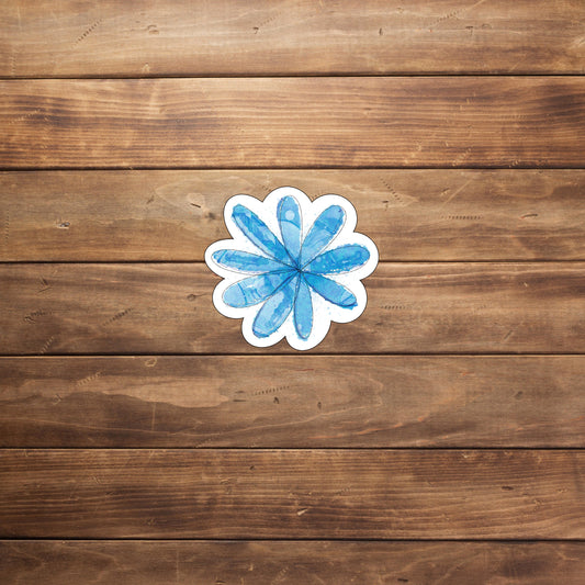 Inky Flower Blue Sticker