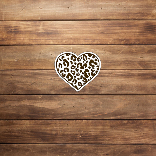 leopardheartbrown  Sticker,  Vinyl sticker, laptop sticker, Tablet sticker