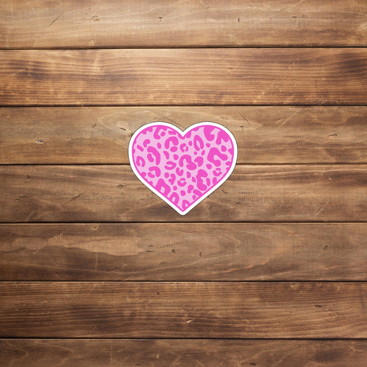 leopardhearthotpink  Sticker,  Vinyl sticker, laptop sticker, Tablet sticker