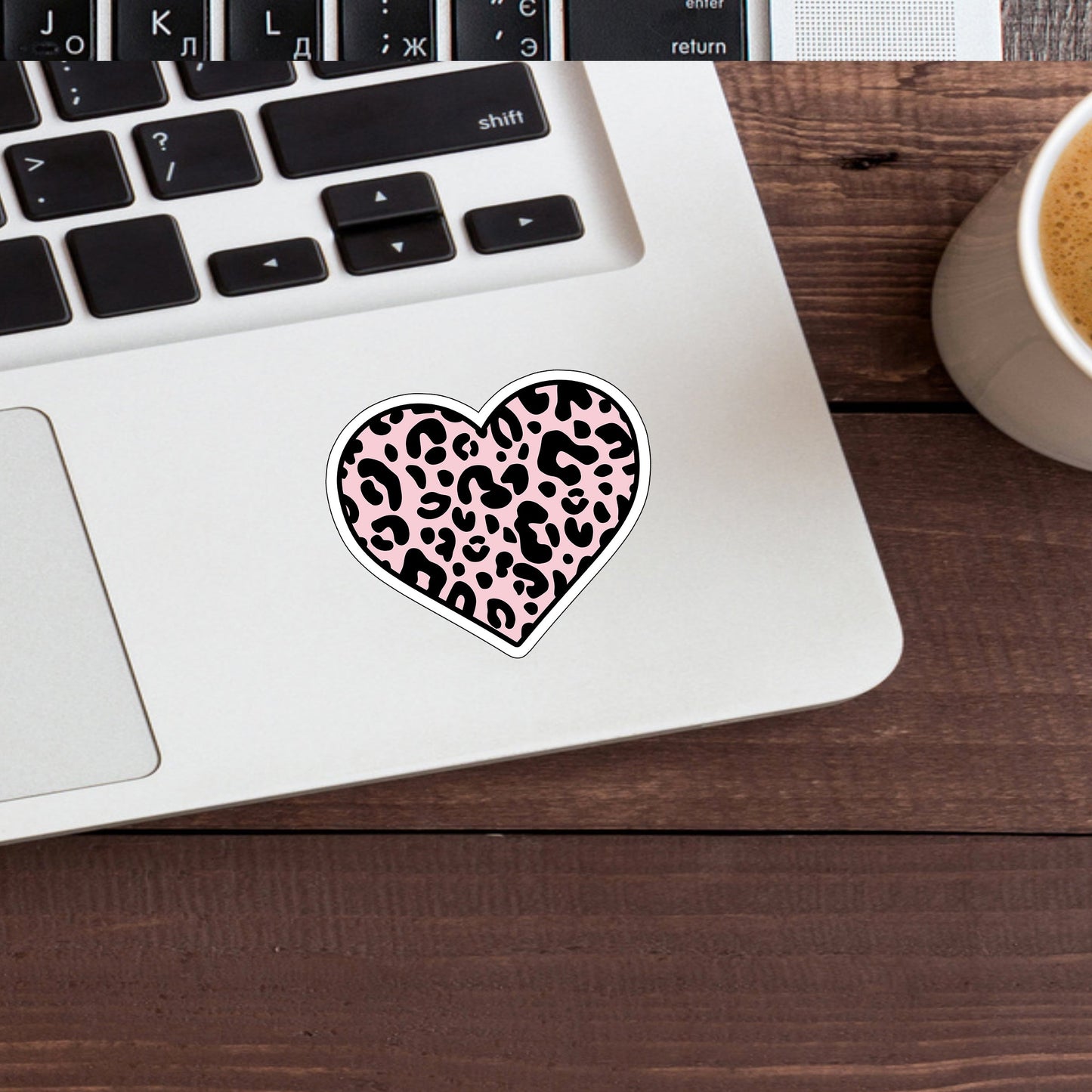 leopardstarpinkblack Sticker, Vinyl sticker, laptop sticker, Tablet sticker